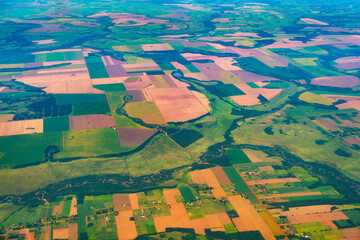 Aerial view of farms in Paraguay.