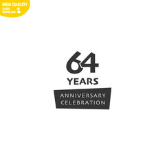 Creative 64 Year Anniversary Celebration Logo Design
