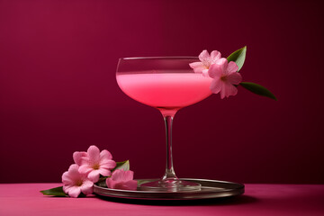 Refreshing pink cocktail