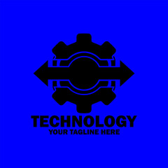 Abstract Initial Logo. Black color isolated on Blue Background. Technology  Branding Logos. Flat Vector Logo Design Template Element icon.