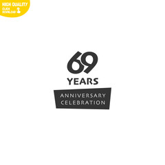 Creative 69 Year Anniversary Celebration Logo Design