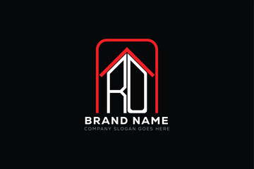 RO letter creative real estate vector logo design . RO creative initials letter logo concept. RO house sheap logo	