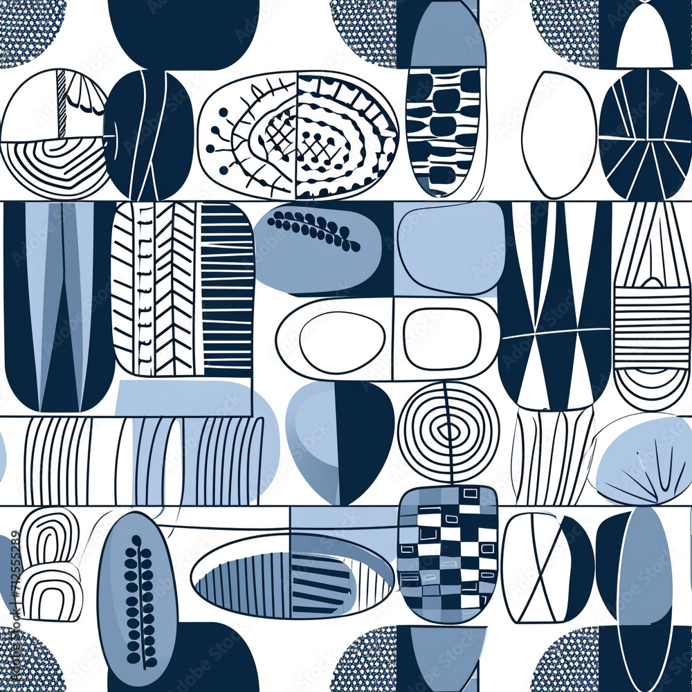 Poster scandinavian design and pattern style. line art drawing and details.