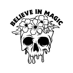 streetwear skull graphic tee vector design