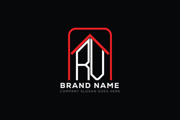 RV letter creative real estate vector logo design . RV creative initials letter logo concept. RV house sheap logo	