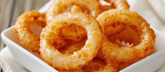 Sliced onion rings for salad.