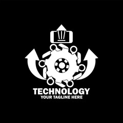 Abstract Initial Logo. White color isolated on Black Background. Technology  Branding Logos. Flat Vector Logo Design Template Element icon.