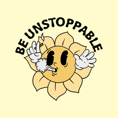 Vintage 90s cartoon character expression sticker comic vector design