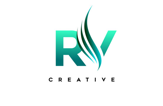 RV rv alphabet letter logo design idea concept for business or personal brand identity icon Vector