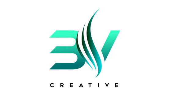 BV bv alphabet letter logo design idea concept for business or personal brand identity icon Vector