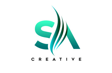 SA sa alphabet letter logo design idea concept for business or personal brand identity icon Vector