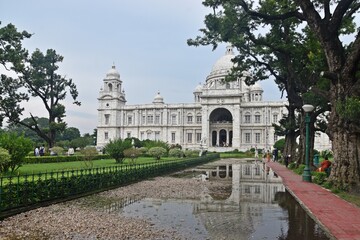 Obraz premium Exterior Part of Victoria memorial ,Indo-Saracenic architecture ,Kolkata India