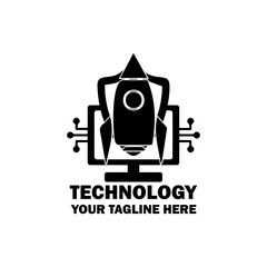 Abstract Initial Logo. Black color isolated on White Background. Technology  Branding Logos. Flat Vector Logo Design Template Element icon.