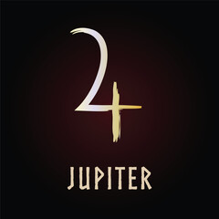 Full editable astrology symbol of Jupiter.