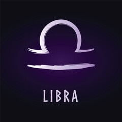 Full editable symbol of zodiac sign called Libra.