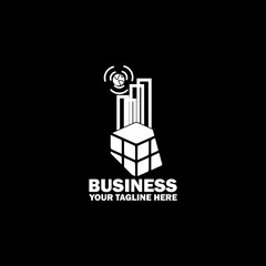 Abstract Initial Logo. White color isolated on Black Background. Business Branding Logos. Flat Vector Logo Design Template Element icon.