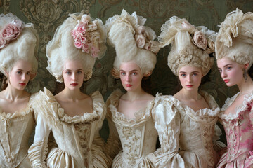 18th-century Paris with portraits capturing the aristocratic elegance of its inhabitants - obrazy, fototapety, plakaty
