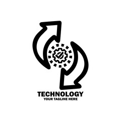 Abstract Initial Logo. Black color isolated on White Background. Technology  Branding Logos. Flat Vector Logo Design Template Element icon.