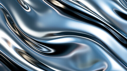 Wallpaper abstract organic liquid illustration, Metallic abstract wavy liquid background, Ai generated image