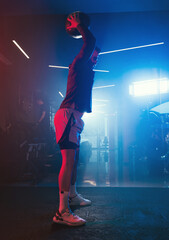 Medicine Ball Slam in Vibrant Gym Ambiance