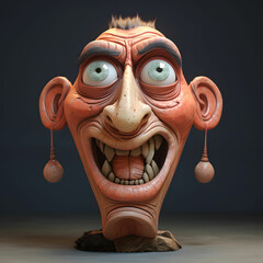 A Detail human cartoon face.