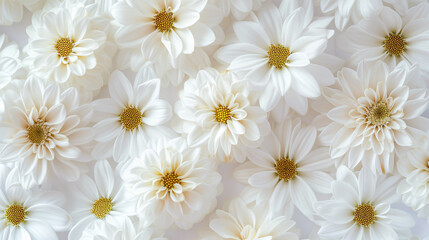 White daisies background, Picture White flower group surface, beautiful pattern, White flower background, Ai generated image