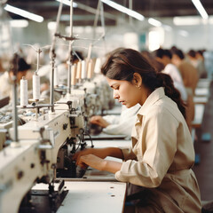 indian women working at textile factory