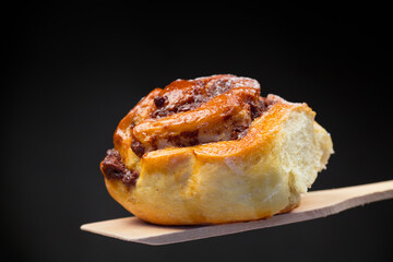 cooked baked sweet bun rolls with chocolate filling