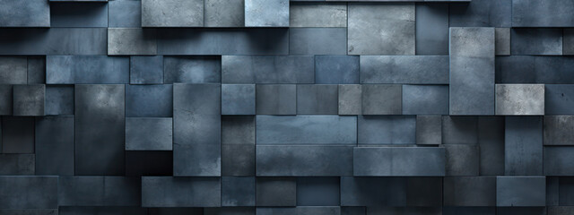 Abstract Geometric Design: Dark Brick Wall, Modern Cube Pattern on Textured Surface