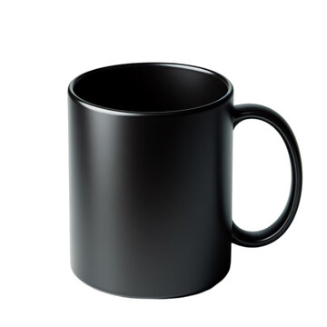 Black Coffee Mug Mockup SVG  On Transparent Background  Generative AI.
