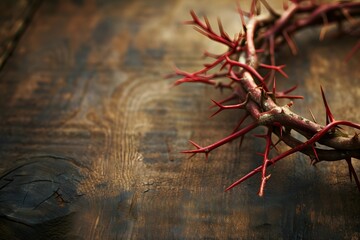 A close-up of a crown of thorns
