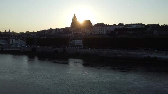 Drone View - Blois - Loire Valley - France - Sunset