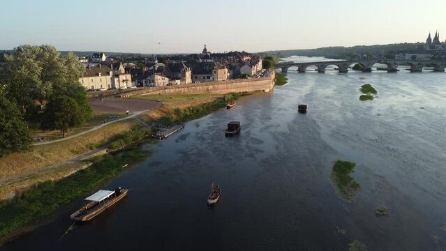 Drone View - Blois - Loire Valley - France - Sunset