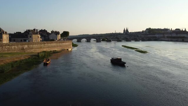 Drone View - Blois - Loire Valley - France - Sunset