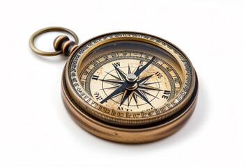 Navigation compass object isolated from white background