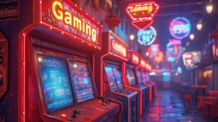 vieilles bornes arcades des années 80 à l'abandon dans un entrepôt désaffecté