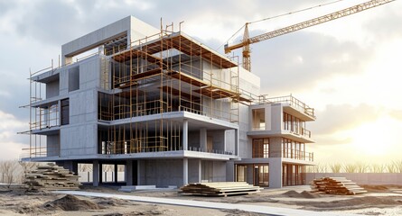 Obraz premium Structure of a building under construction