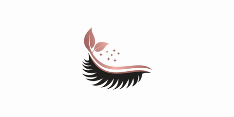beauty eyelash logo desgin with modern concept premium vektor