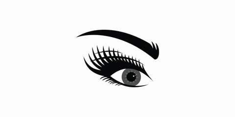 beauty eyelash logo desgin with modern concept premium vektor