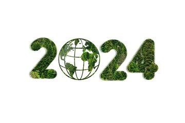 Happy Green 2024 New Year, sustainable environmental