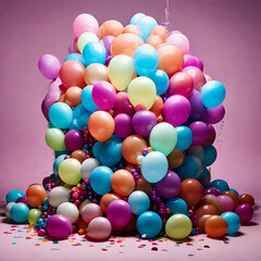 colorful balloons background, generative AI