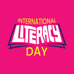 Happy International literacy day vector typography illustration with a book concept. Education day concept. world literacy day vector illustration.