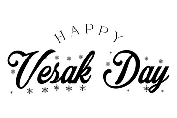 Happy Vesak Day Lettering Buddha Purnima vector illustration.