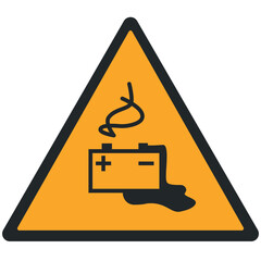 WARNING PICTOGRAM, BATTERY CHARGING ISO 7010 - W026, VECTOR