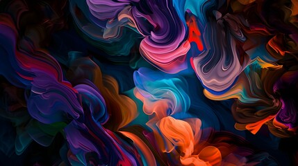 A kaleidoscope of emotions swirling in an abstract symphony of colors and shapes.  - obrazy, fototapety, plakaty