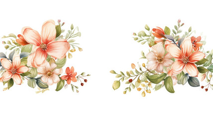 Fototapeta premium A charming frame of delicate floral elements, creating a timeless and enchanting background for your elegant designs and projects