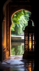 Quiet Reflections from a Single Archway Lantern