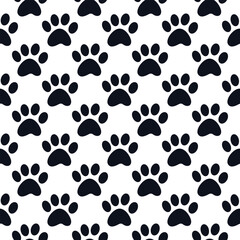 Paw seamless pattern Animal footprints background Design for textile Decorative concept Cartoon cute children's style Fashion print clothes apparel greeting invitation card flyer poster banner cover