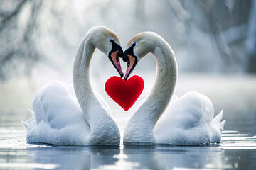 Happy Valentine Swans