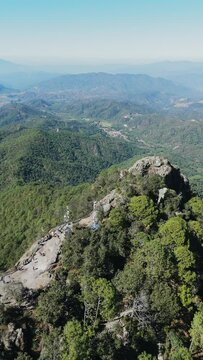Tourists at La Bufa Lookout in San Sebastian del Oeste, Jalisco, Mexico. Vertical Video
